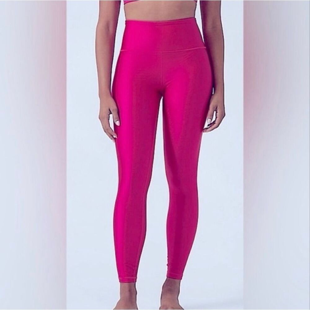 Athleta Elation Shine Tight Leggings Pink Size Small - Picture 2 of 9